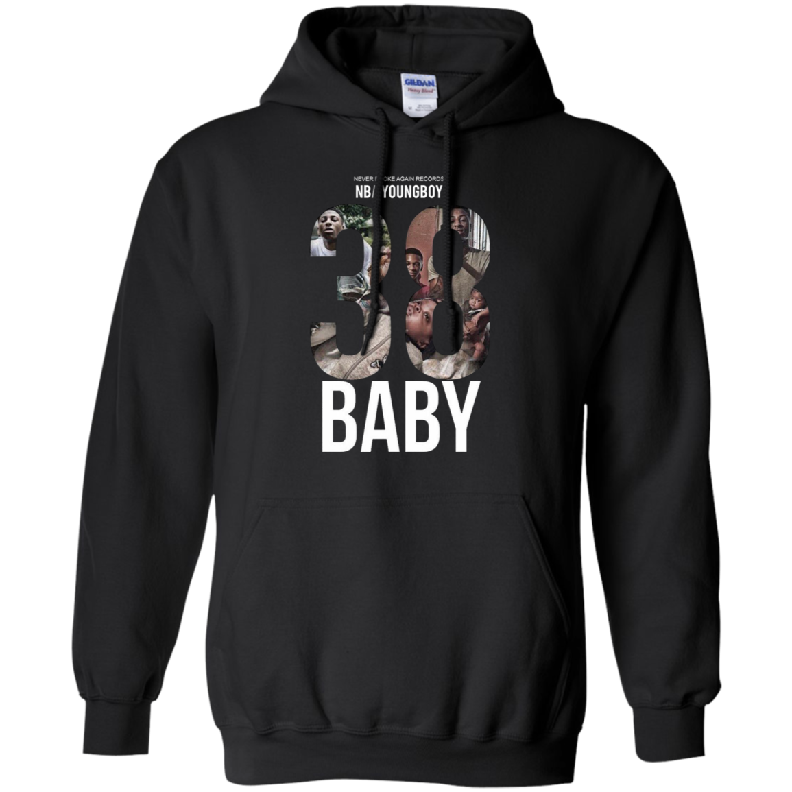 38 Baby Hoodie NBA Youngboy - Black / S - Sweatshirts