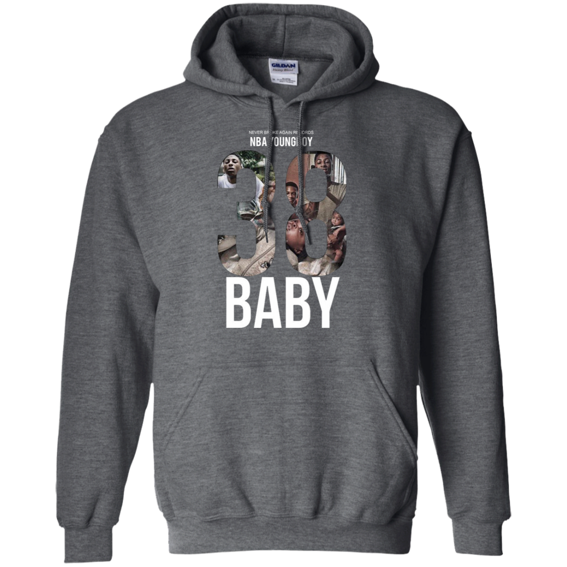 38 Baby Hoodie NBA Youngboy - Dark Heather / S - Sweatshirts