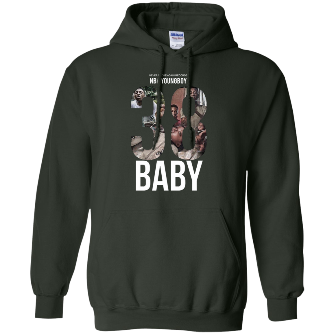 38 Baby Hoodie NBA Youngboy - Forest Green / S - Sweatshirts