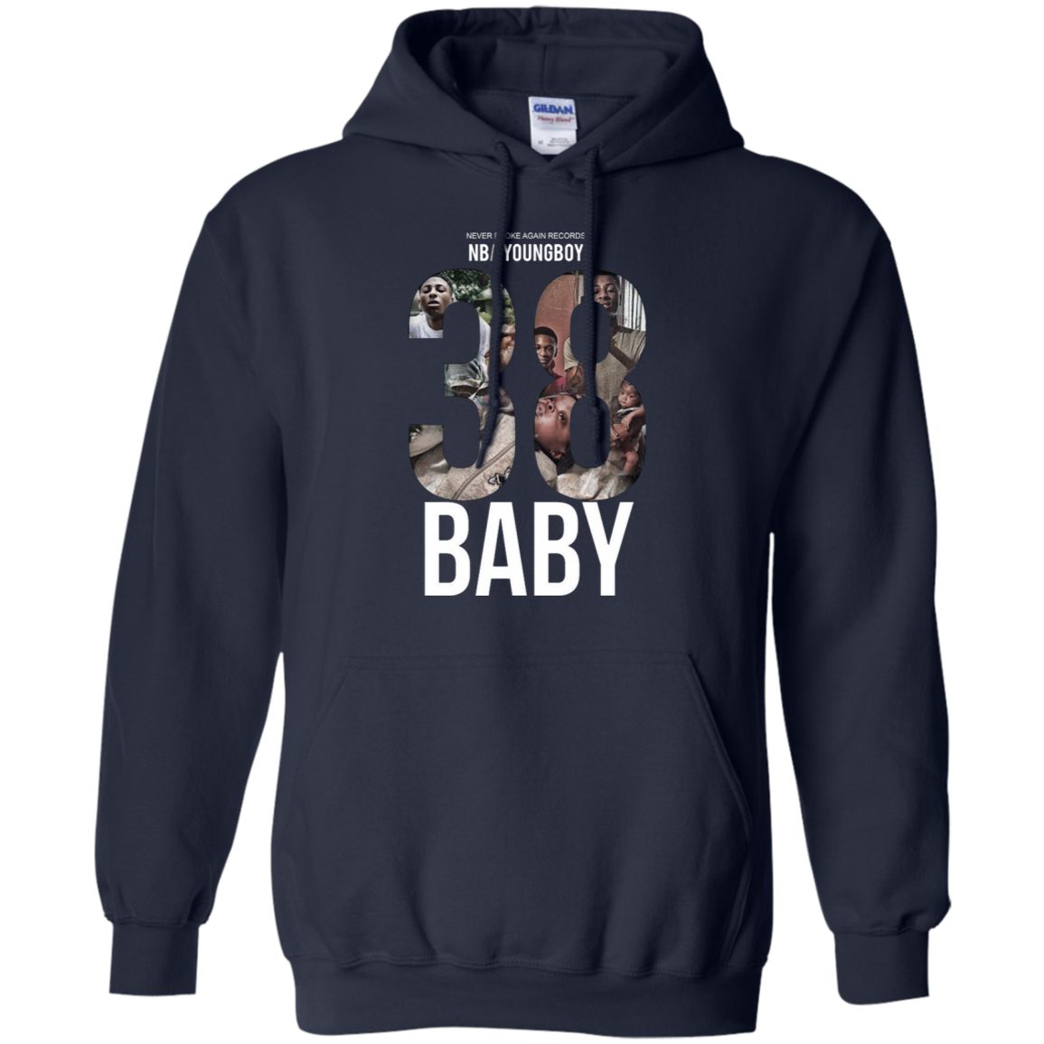 38 Baby Hoodie NBA Youngboy - Navy / S - Sweatshirts