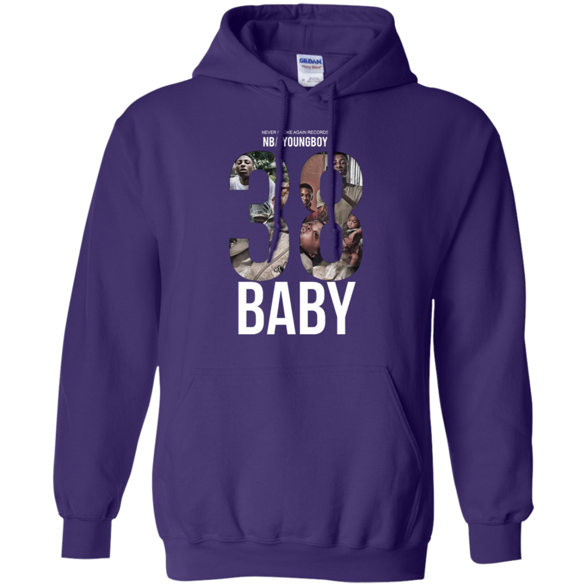 38 Baby Hoodie NBA Youngboy - Purple / S - Sweatshirts