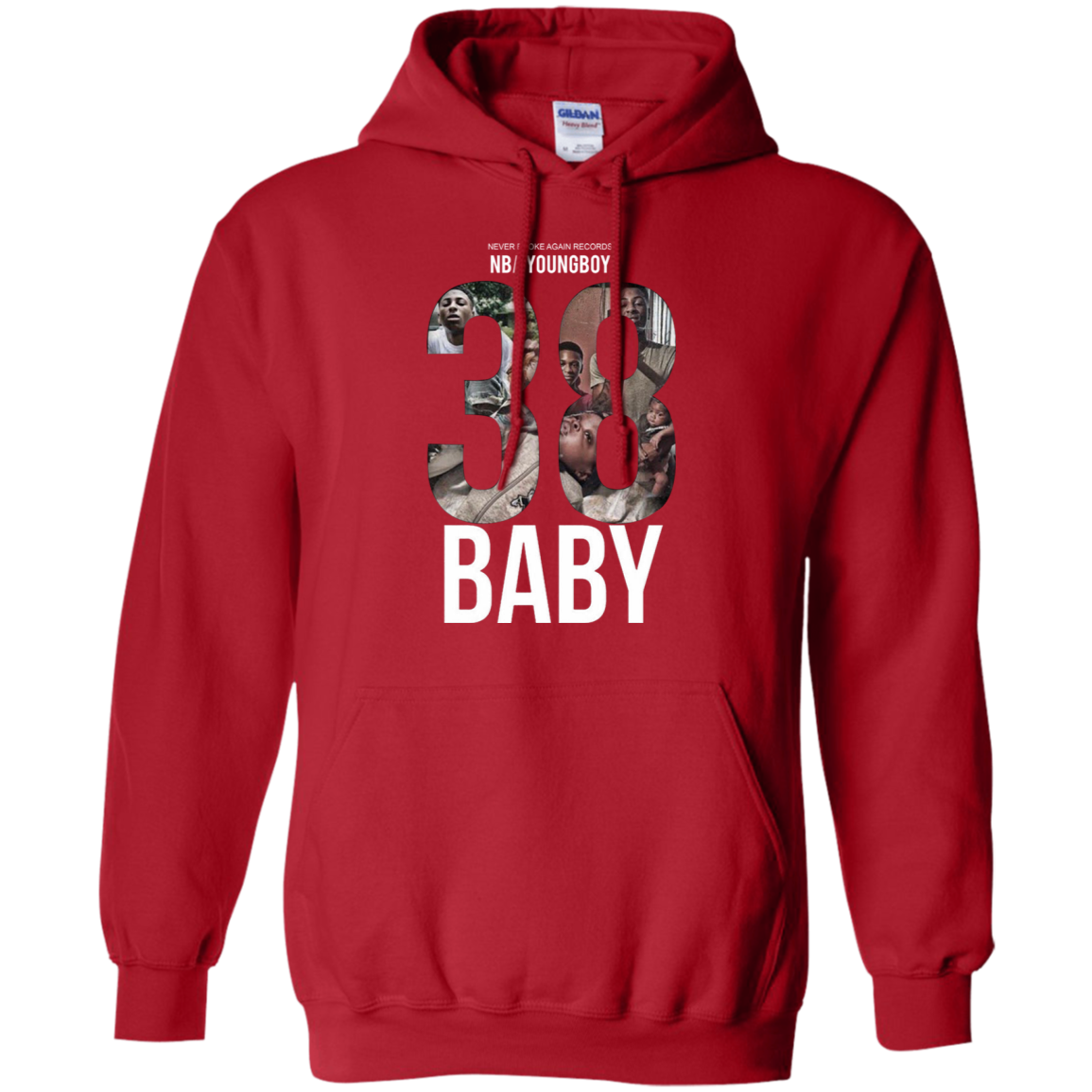 38 Baby Hoodie NBA Youngboy - Red / S - Sweatshirts