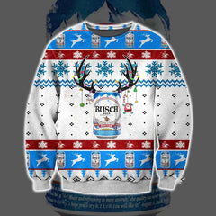 Busch Light Christmas Reindeer Ugly Sweater