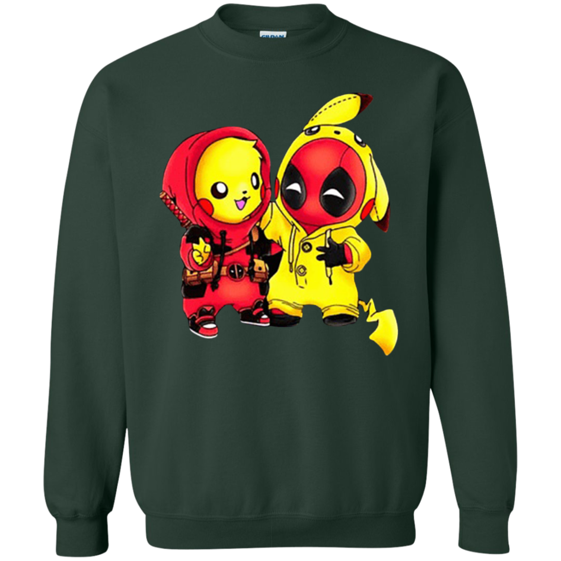 Pikachu Deadpool Sweater - Forest Green - Shipping Worldwide - NINONINE