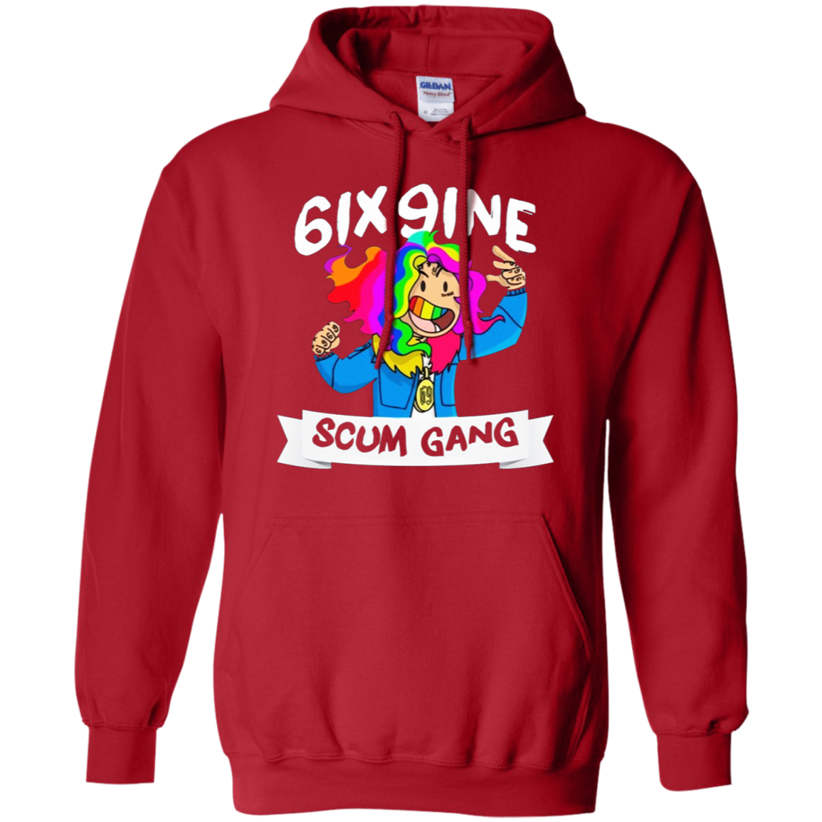 6ix9ine Hoodie - Red - Shipping Worldwide - NINONINE