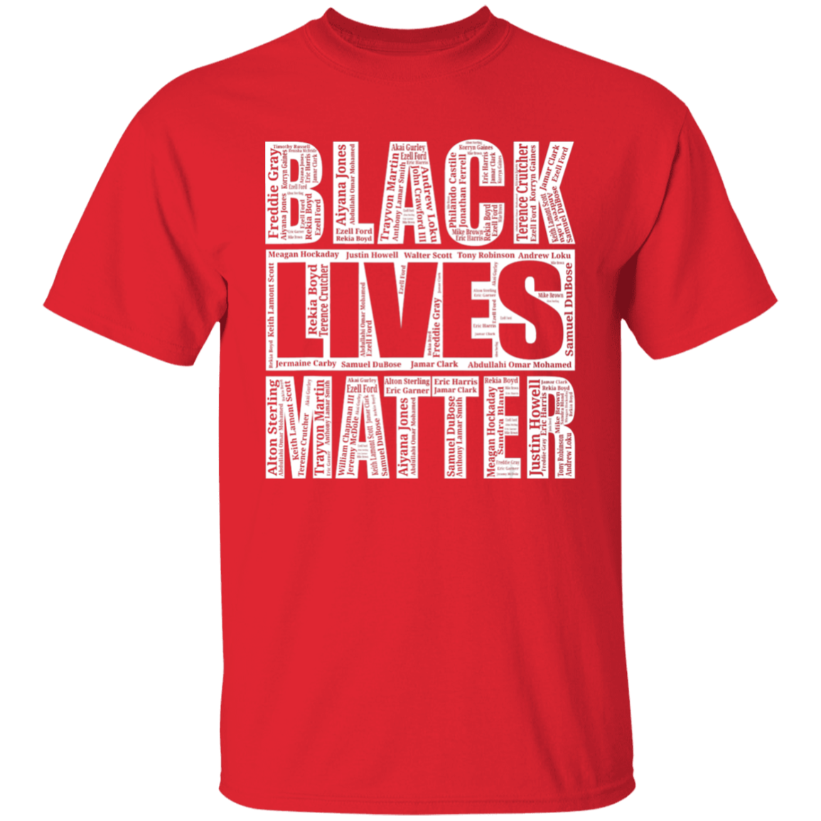 Black Lives Matter With Names Of Victims Shirt - NINONINE