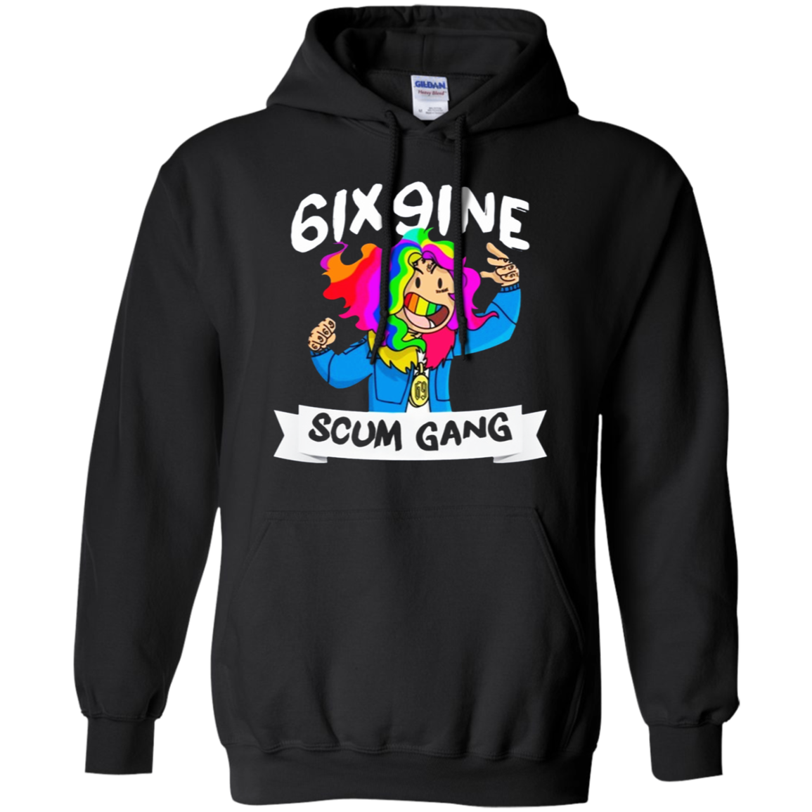 6ix9ine Hoodie - Black - Shipping Worldwide - NINONINE