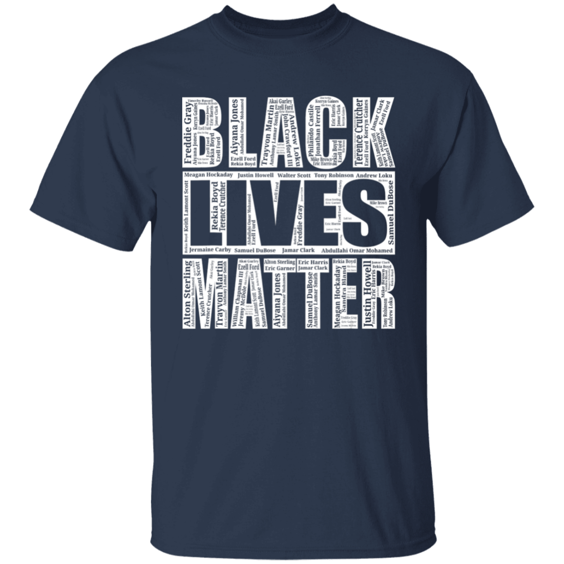 Black Lives Matter With Names Of Victims Shirt - NINONINE