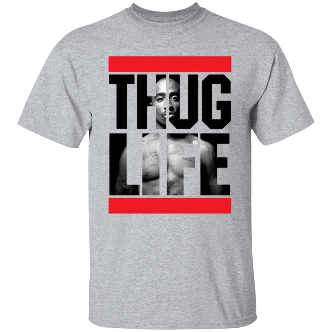 Thug Life 2pac Shirt - Sport Grey - Worldwide Shipping -  NINONINE