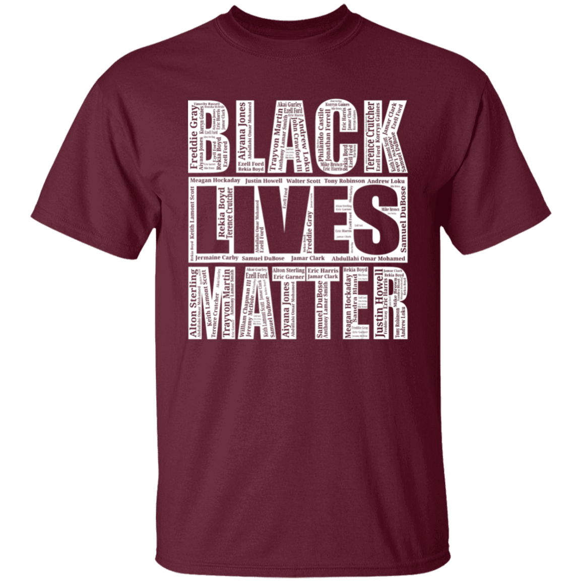 Black Lives Matter With Names Of Victims Shirt - NINONINE