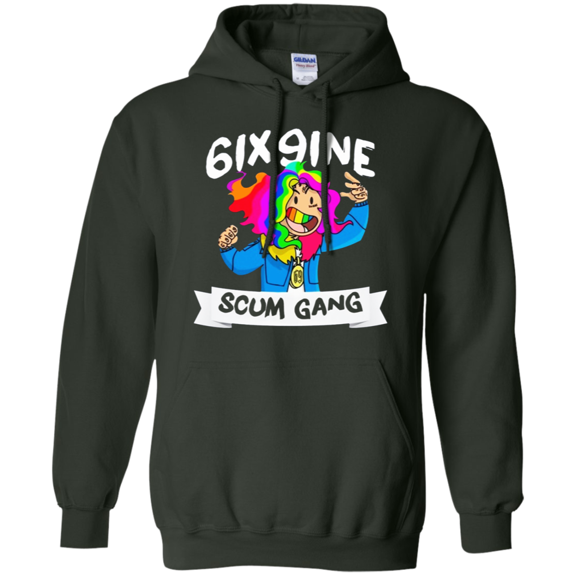 6ix9ine Hoodie - Forest Green - Shipping Worldwide - NINONINE