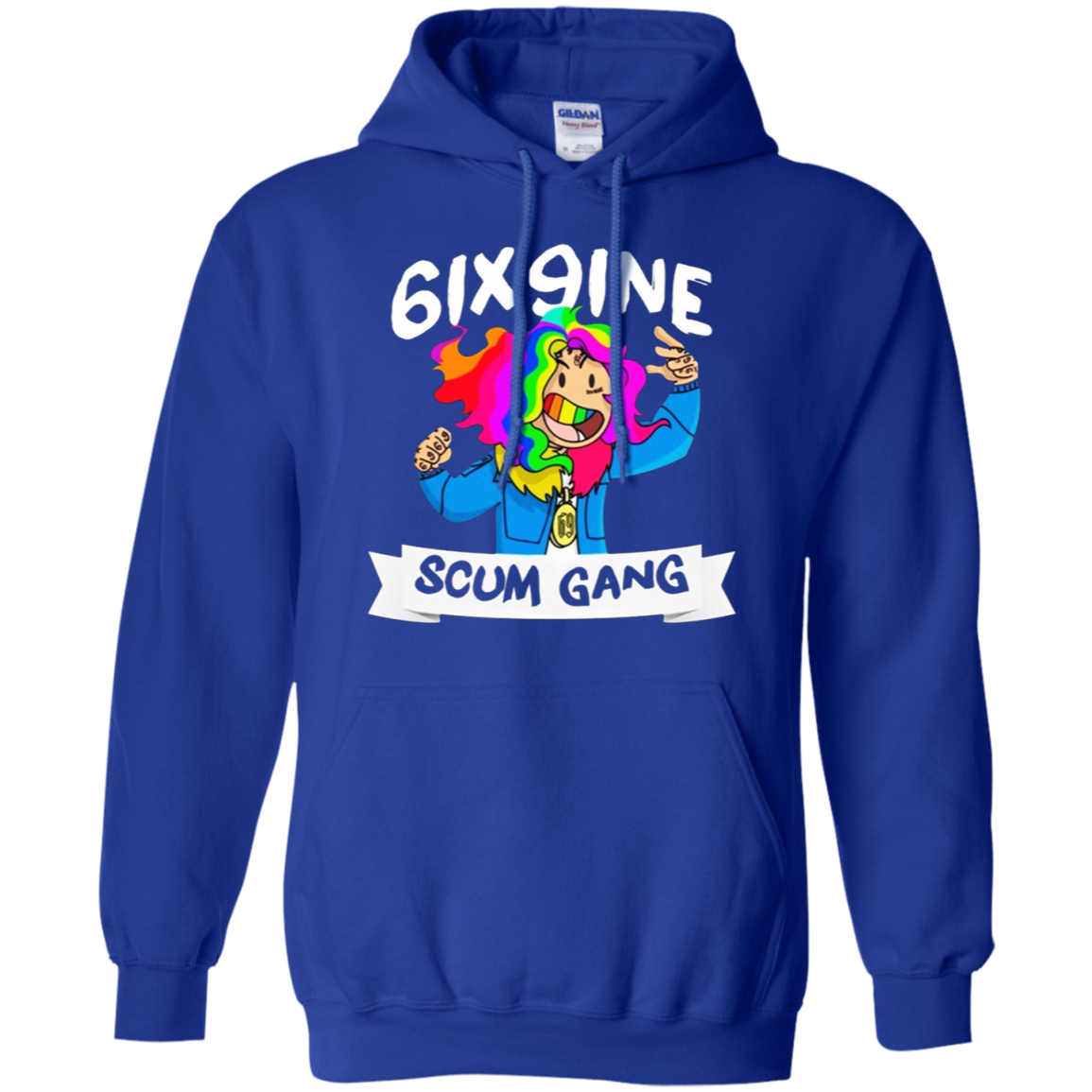 6ix9ine Hoodie - Royal - Shipping Worldwide - NINONINE