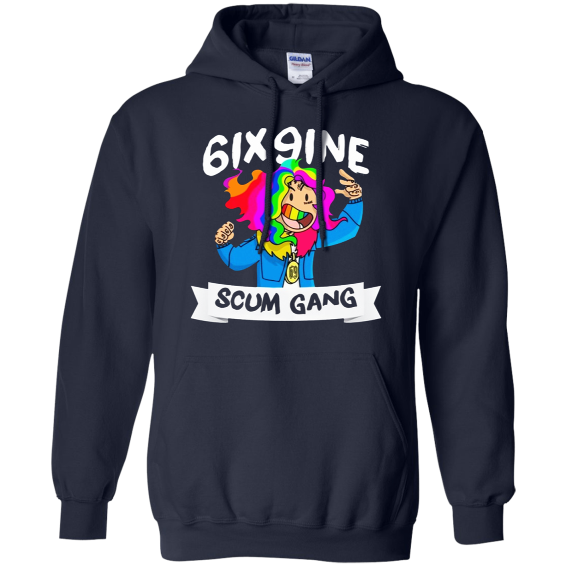 6ix9ine Hoodie - Navy - Shipping Worldwide - NINONINE