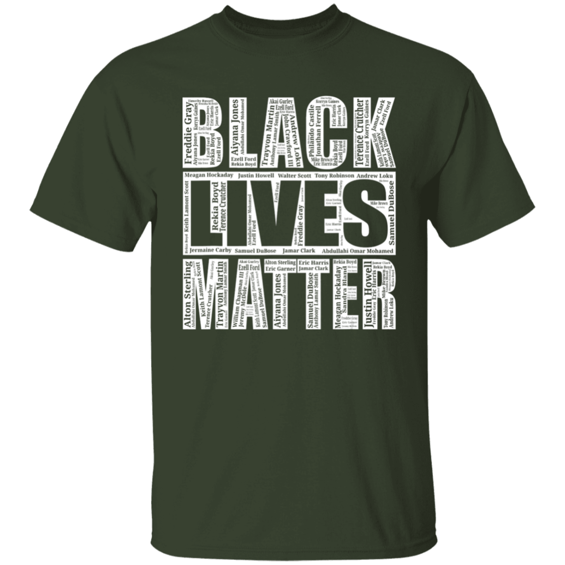 Black Lives Matter With Names Of Victims Shirt - NINONINE