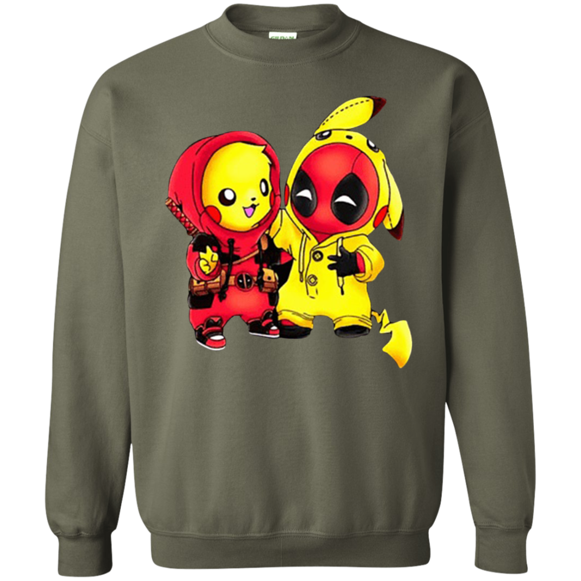 Pikachu Deadpool Sweater - Military Green - Shipping Worldwide - NINONINE