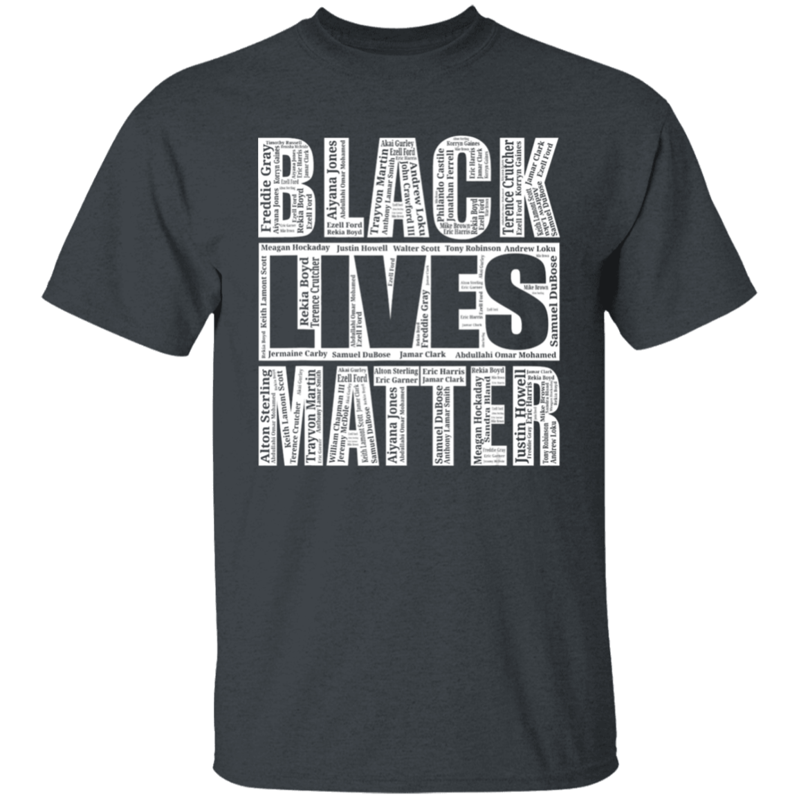 Black Lives Matter With Names Of Victims Shirt - NINONINE