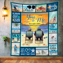 Beach Couple Fleece Blanket JN292 73O57