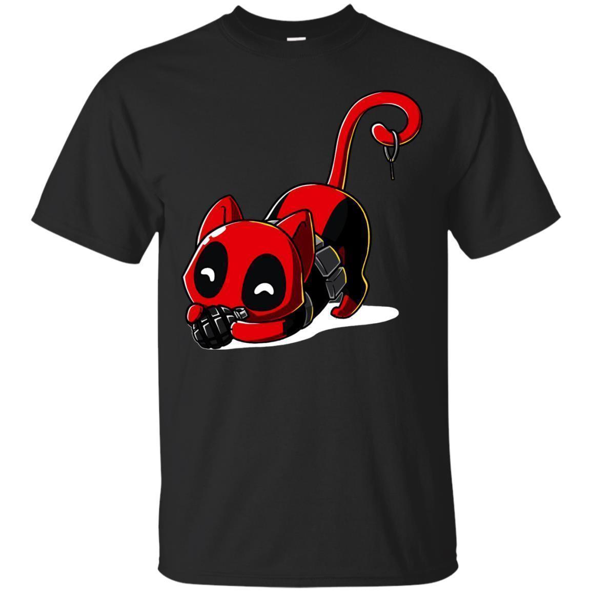 Deadpool Cat Shirt Playing With Grenade - NINONINE