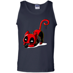 Deadpool Cat Tank Top Playing With Grenade - NINONINE