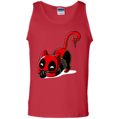 Deadpool Cat Tank Top Playing With Grenade - NINONINE