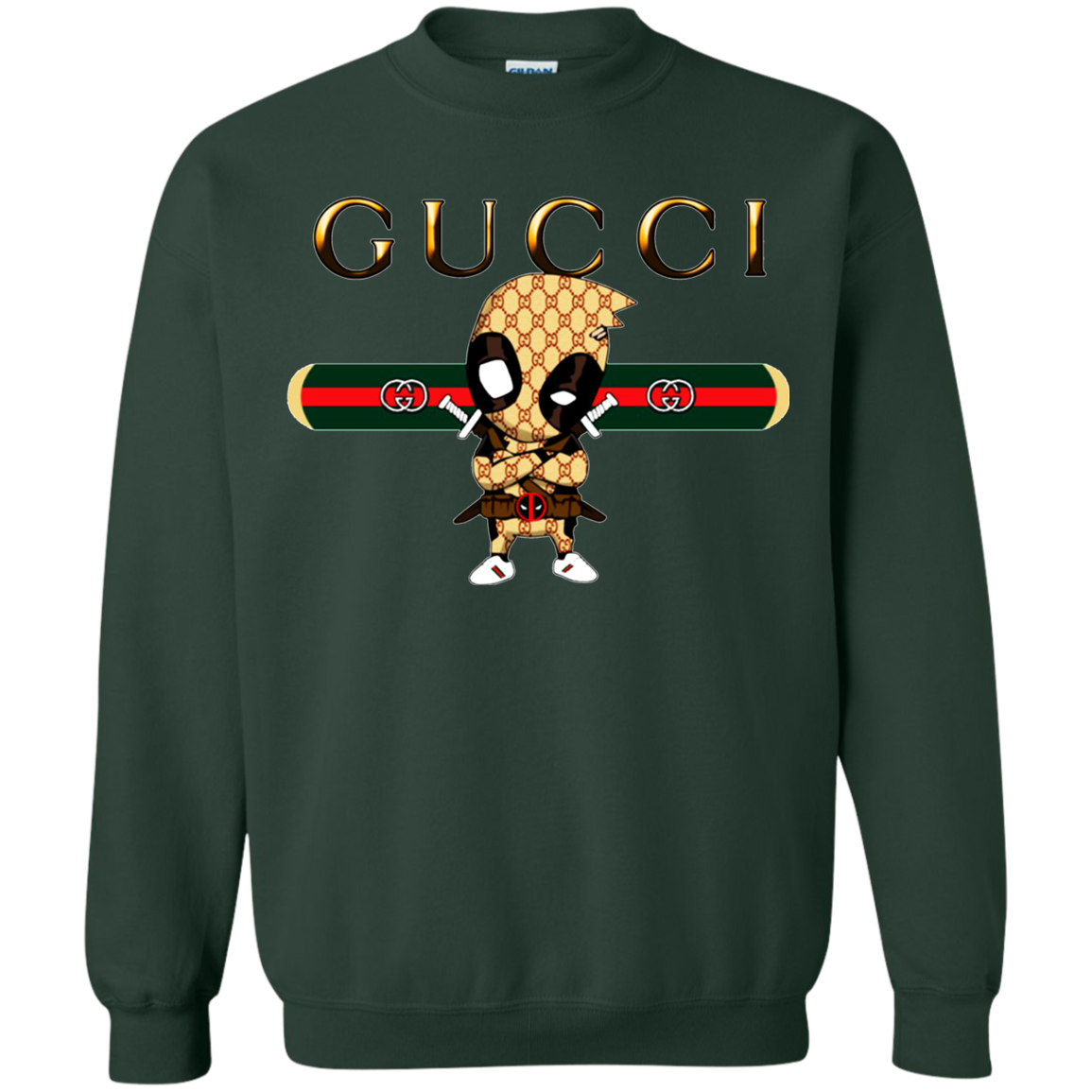 Deadpool Gucci Sweater - Forest Green / S - Sweatshirts