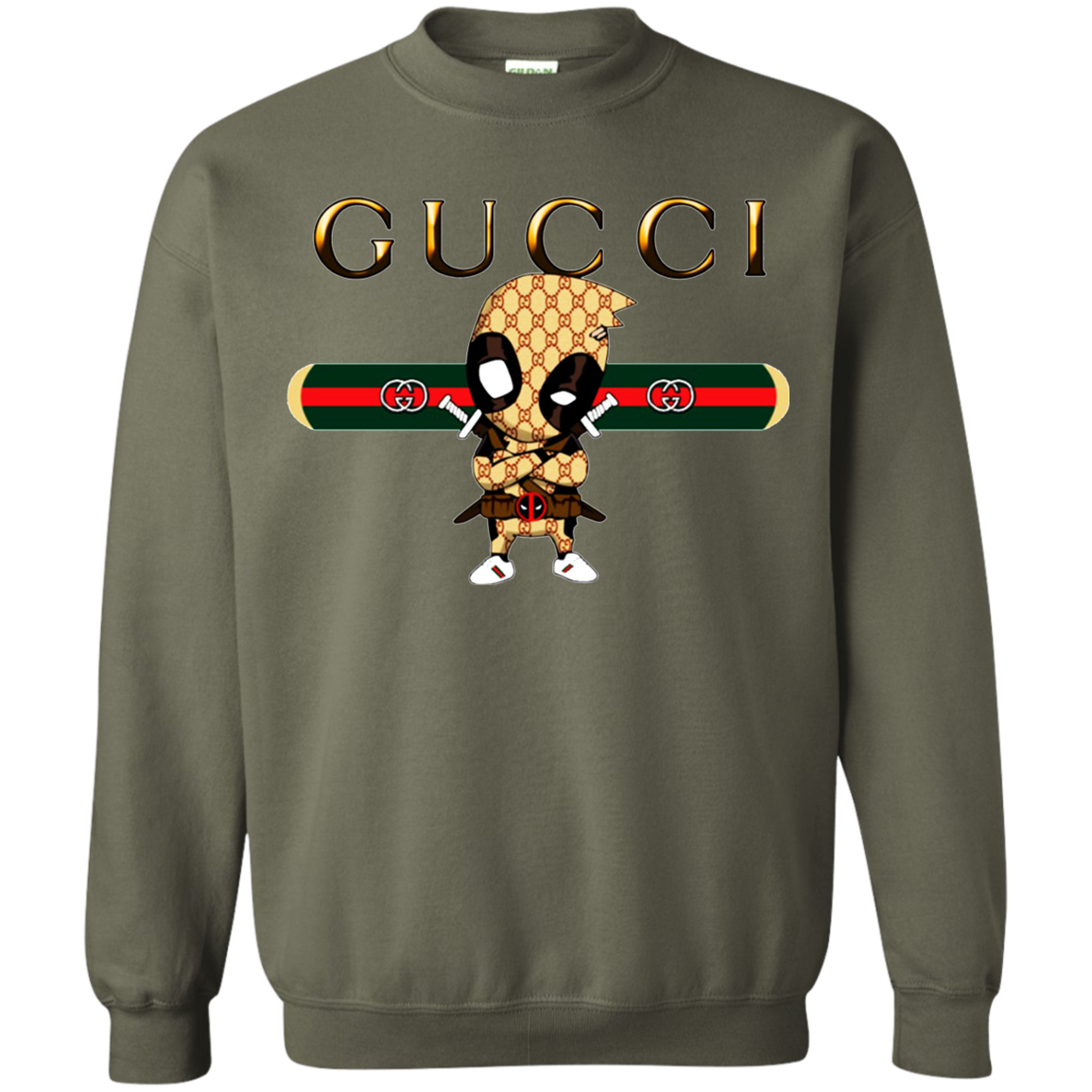 Deadpool Gucci Sweater - Military Green / S - Sweatshirts