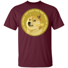 Dogecoin Shirt-Maroon-S-NINONINE