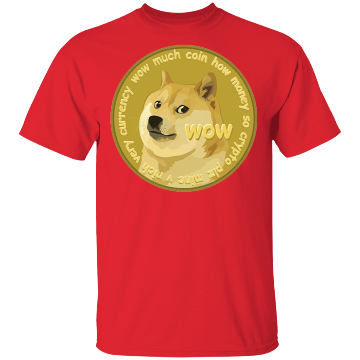 Dogecoin Shirt-Red-S-NINONINE