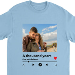 Custom personalized shirts Music player (Upload your picture) - Gift for couple Valentines Day 2025