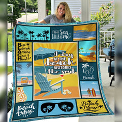 A Day At Beach Fleece Blanket JN261 30O53