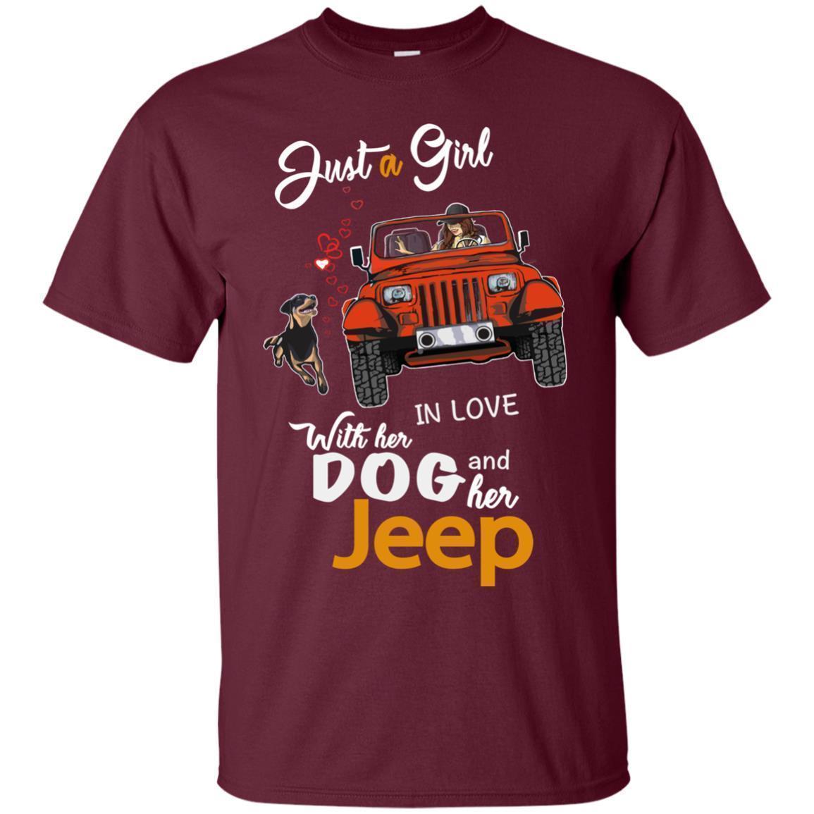 Just A Girl In Love With Her Dog And Her Jeep Shirt - NINONINE