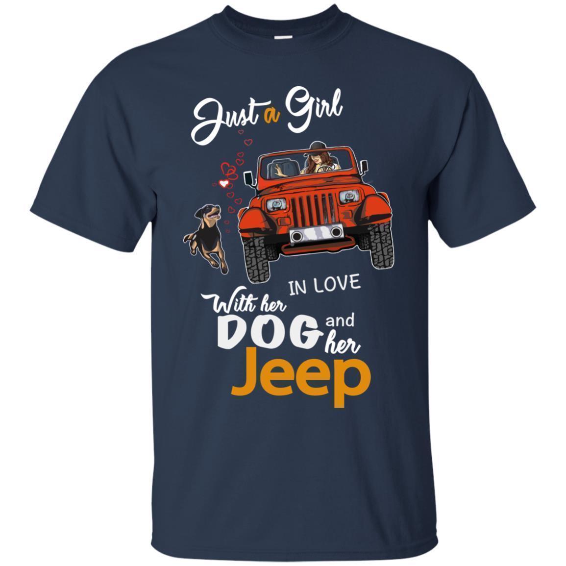 Just A Girl In Love With Her Dog And Her Jeep Shirt - NINONINE