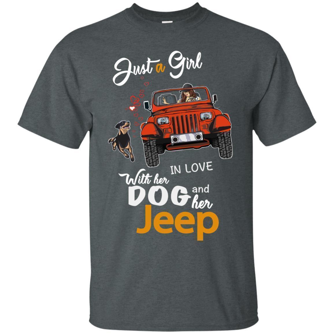 Just A Girl In Love With Her Dog And Her Jeep Shirt - NINONINE