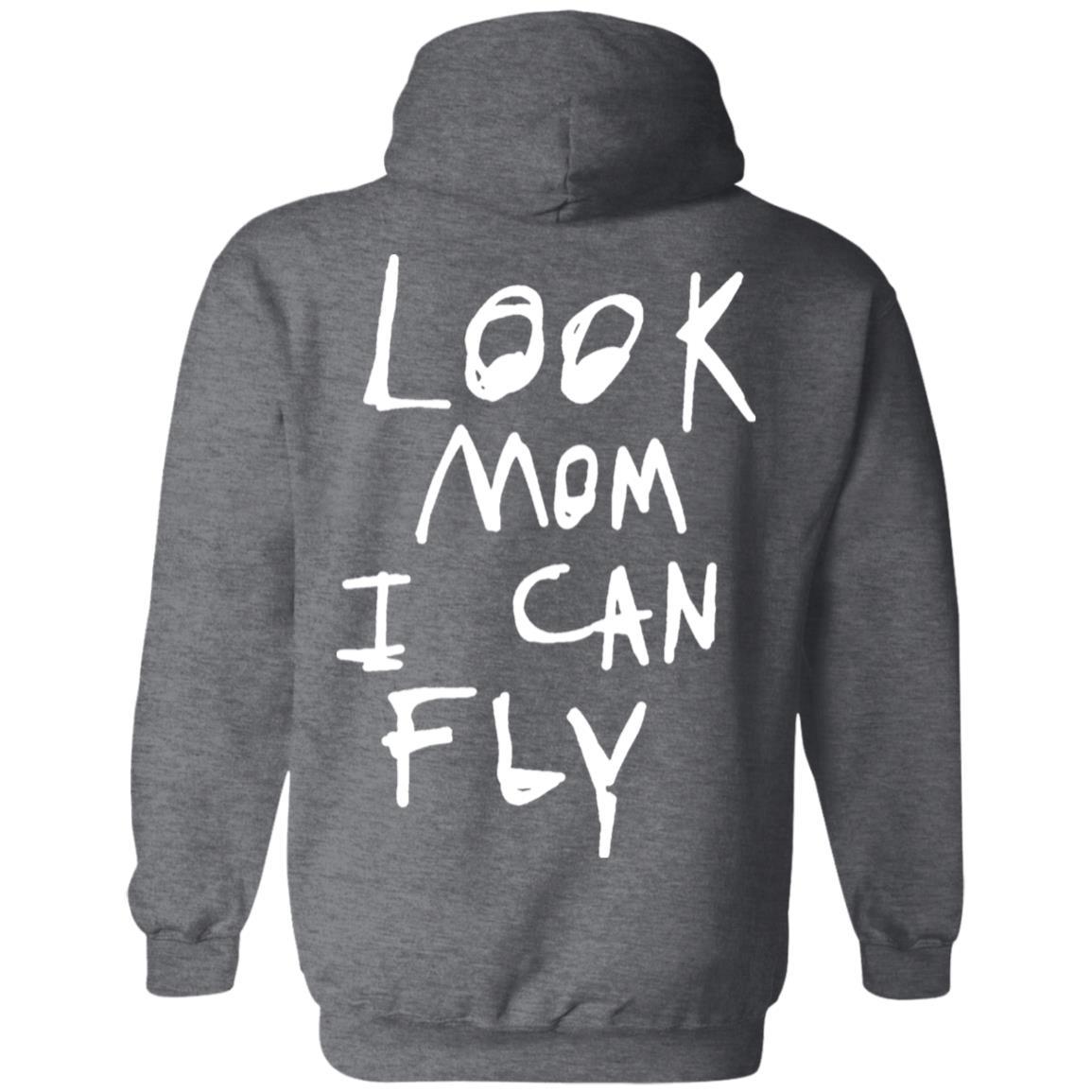 Look Mom I Can Fly Hoodie Dark - Dark Heather - NINONINE