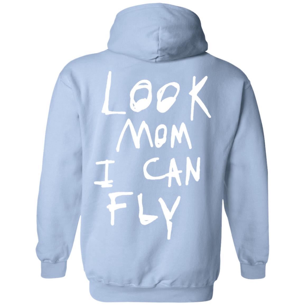 Look Mom I Can Fly Hoodie Dark - Light Blue - NINONINE