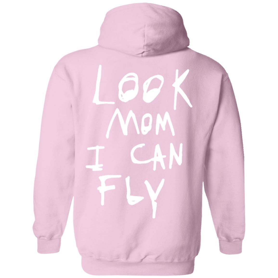 Look Mom I Can Fly Hoodie Dark - Light Pink - NINONINE