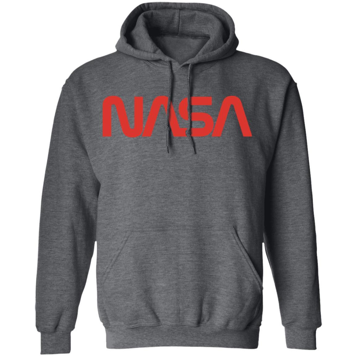 Nasa Hoodie Mens Red - Dark Heather - NINONINE