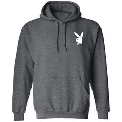 Playboy Hoodie Left Chest - Dark Heather - NINONINE