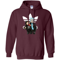 Rick And Morty Adidas Hoodie - Maroon / S - Sweatshirts