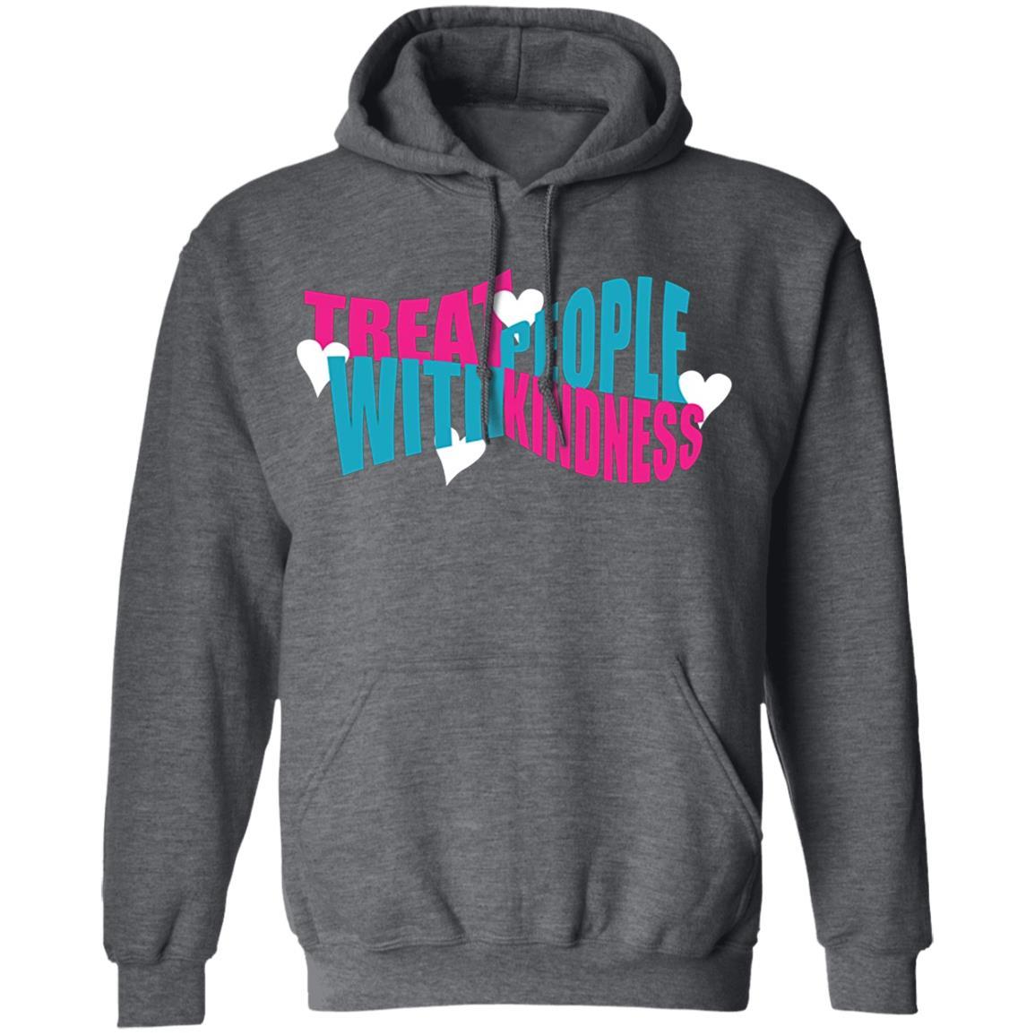 Treat People With Kindness Hoodie - Dark Heather - NINONINE