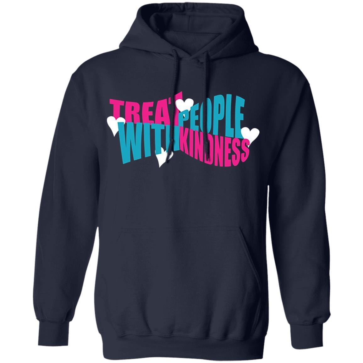 Treat People With Kindness Hoodie - Navy - NINONINE