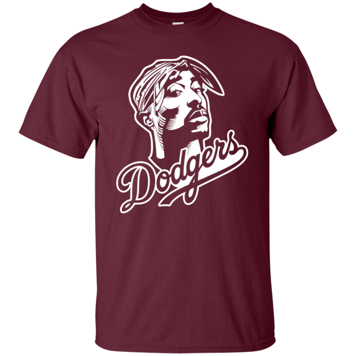 Tupac Dodgers Shirt - Maroon / S - T-Shirts